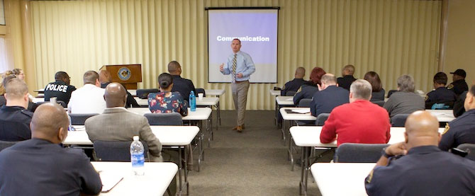 Dustin Chandler leading a seminar