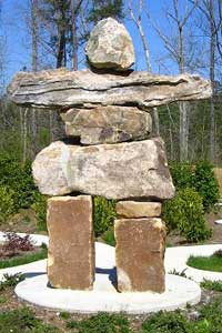 An Inukshuk at the Kirchner Group Campus in Birmingham Alabama